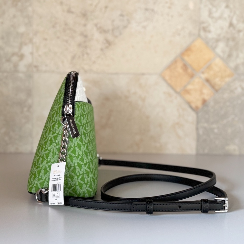 Michael Kors Jet Set Travel Dome Shoulder Crossbody Bag MK Green Multi - Picture 4 of 15